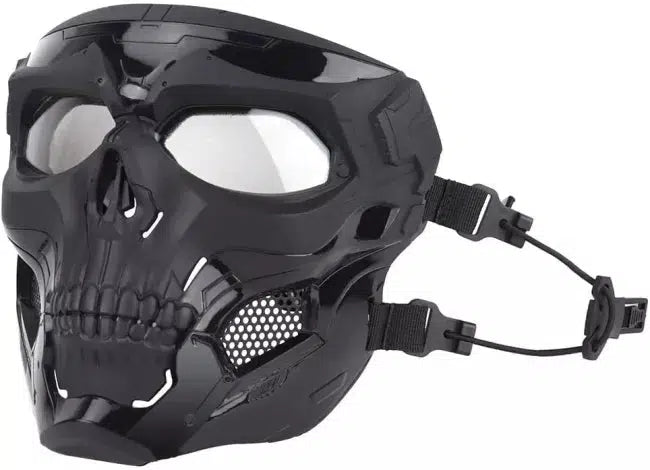 Schwarze Totenkopf-Gesichtsmaske für Halloween