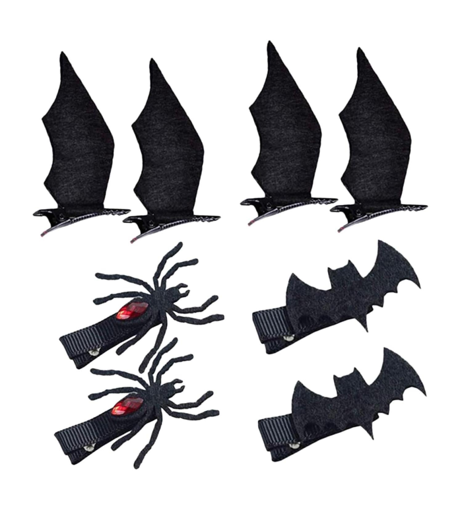 Halloween-Haarspangen mit Spinnen und Fledermäusen