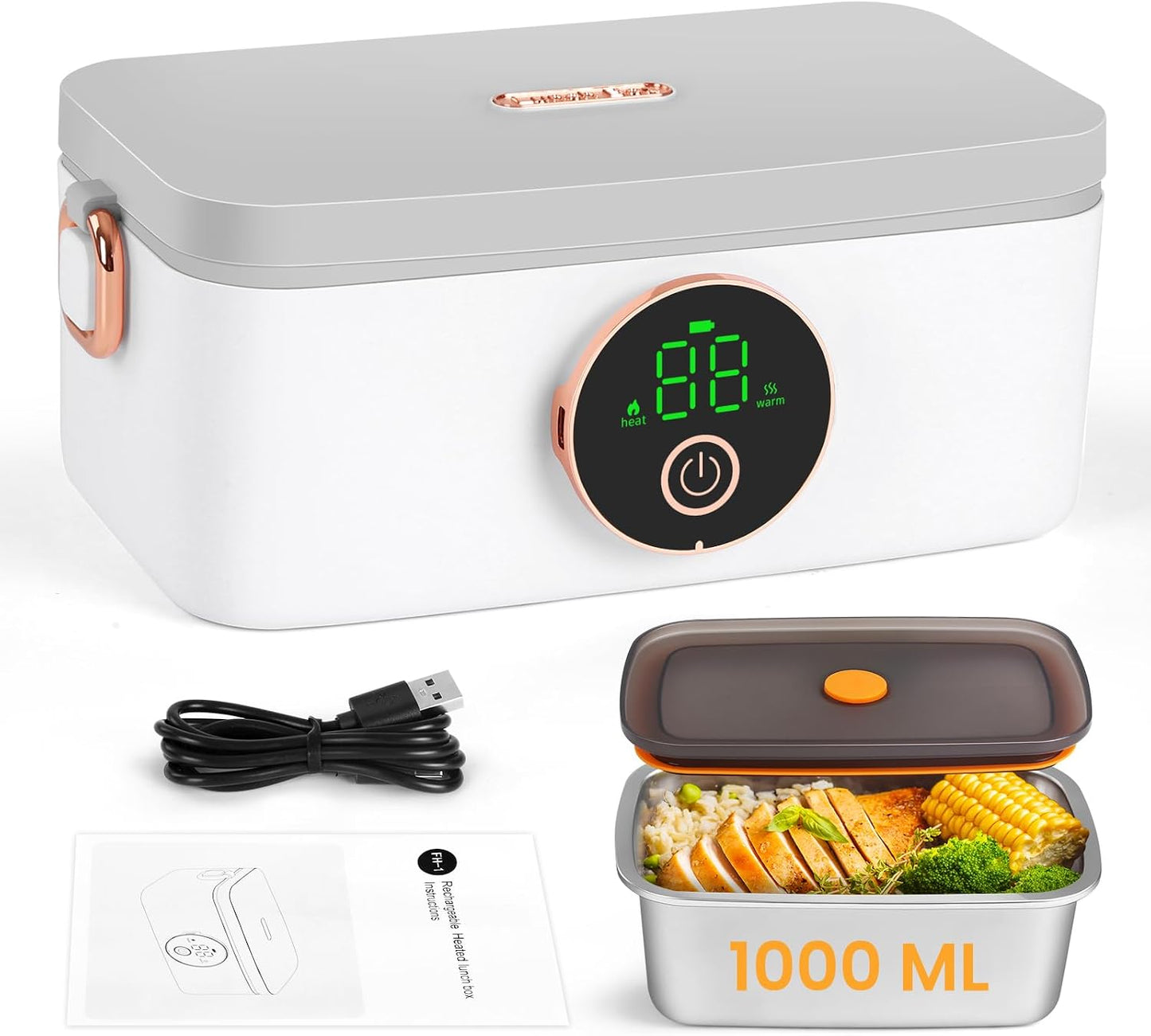 Kabellose elektrische Lunchbox mit digitaler Anzeige