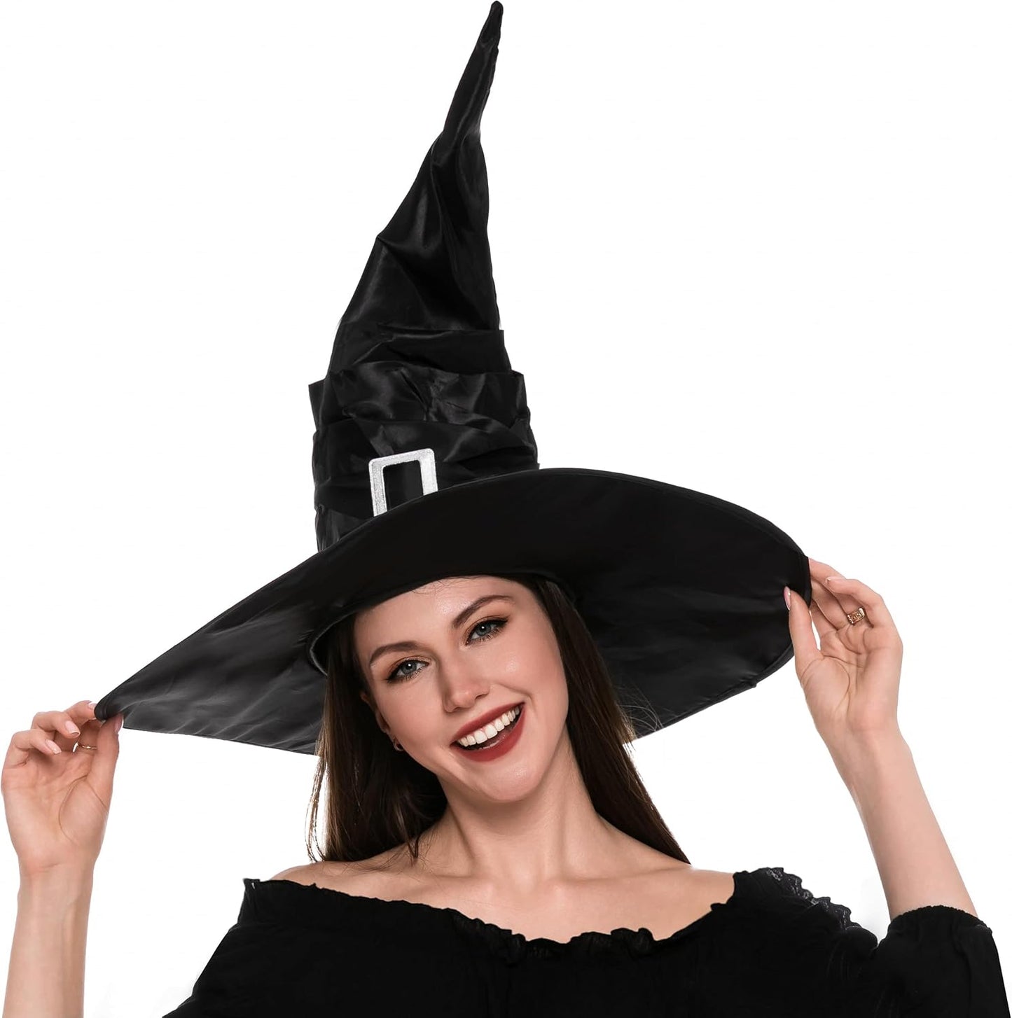Verstellbarer schwarzer Halloween-Hexenhut