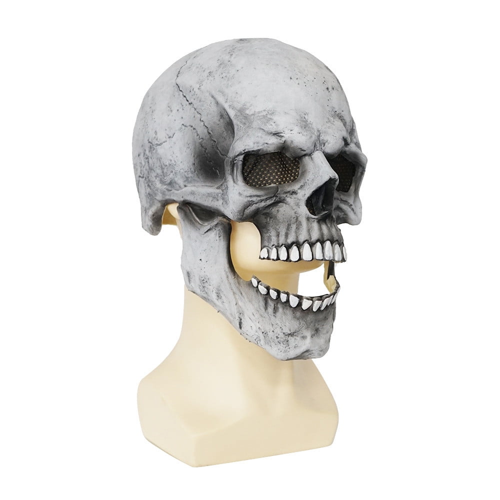 Bewegliche Totenkopfmaske aus Latex für Halloween