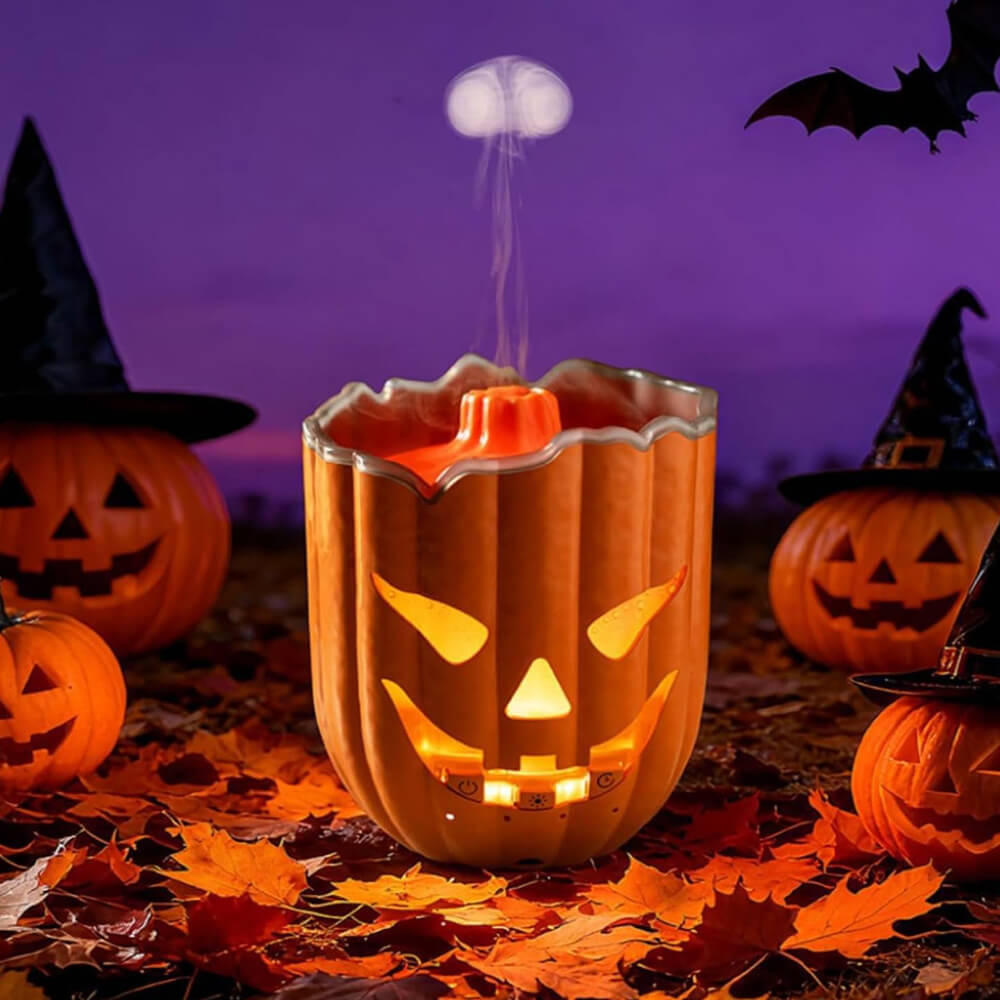 Halloween-Kürbis-Luftbefeuchter mit Licht
