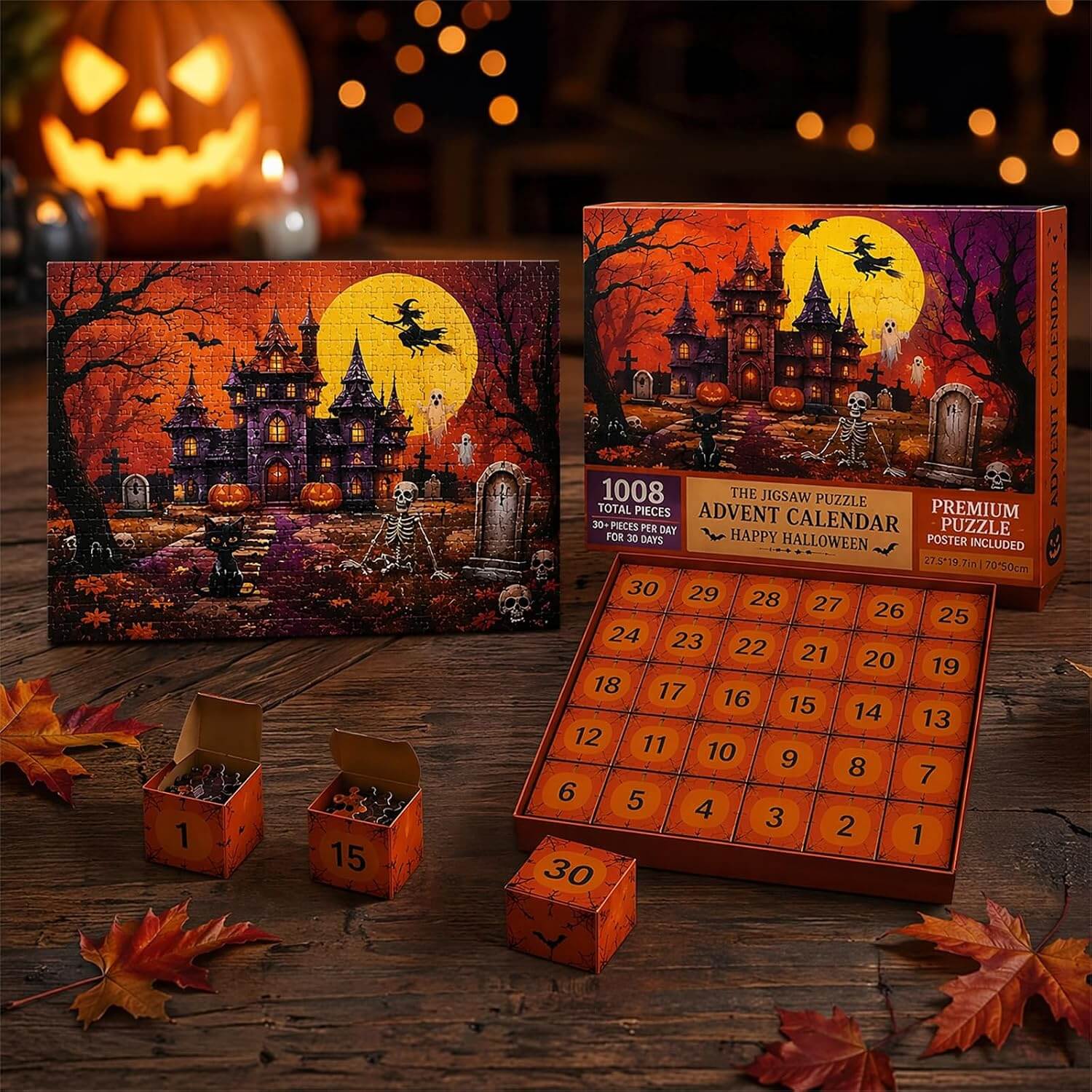 Halloween-Puzzle-Adventskalender mit Spukschloss