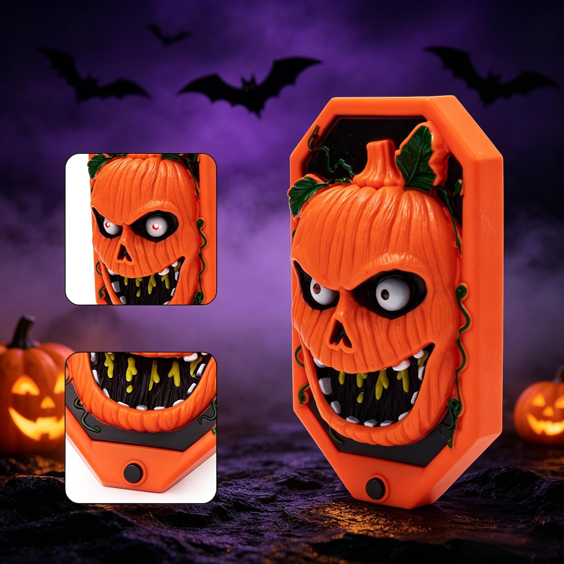 Gruselige Halloween-Türklingel mit Pop-up-Spinne