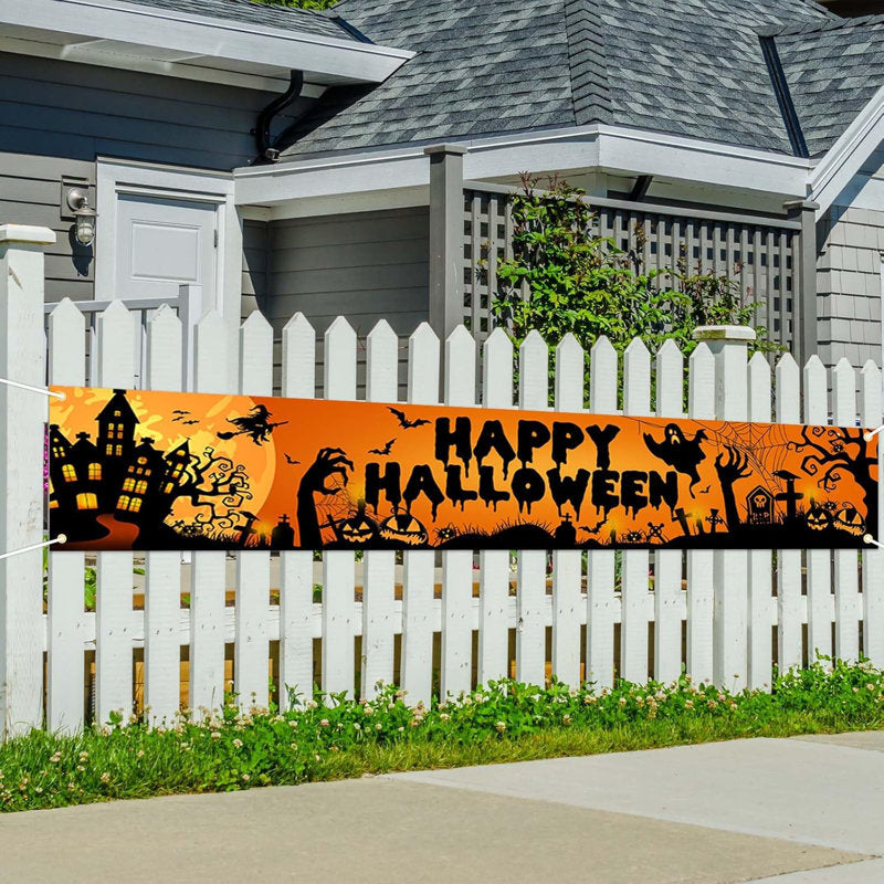Halloween-Banner und Gartenschild für den Außenbereich