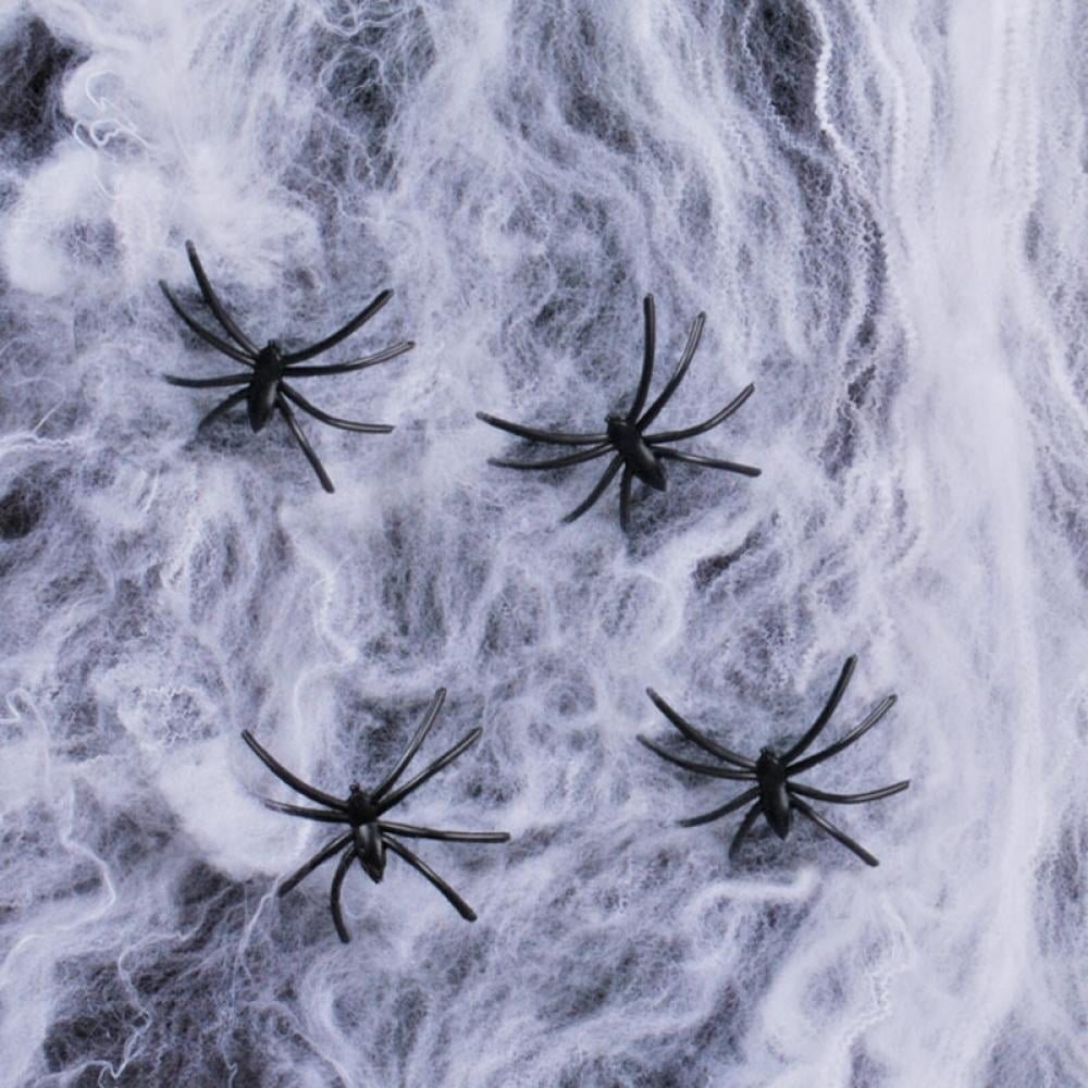Dehnbares Halloween-Spinnennetz mit Mini-Spinnen