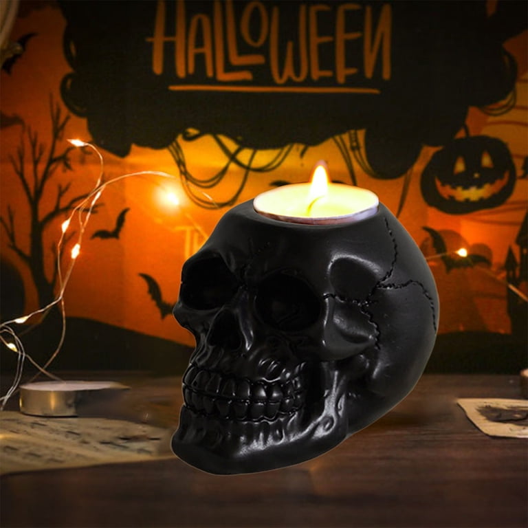Gothic-Totenkopf-Kerzenhalter für Halloween