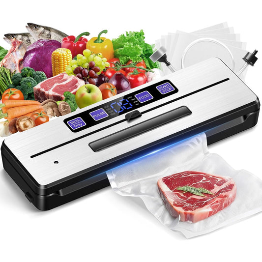 8-in-1-Vakuumierer mit Display und integriertem Schneider